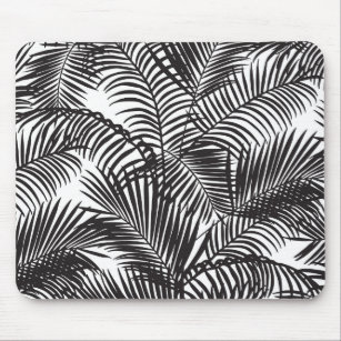 Tapis De Souris Motif tropical noir moderne de palmiers