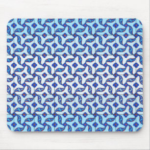 Tapis De Souris Motif turc bleu de tuile d'Iznik