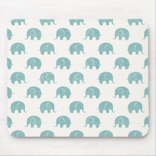 Tapis De Souris Motif Turquoise Cute Elephant