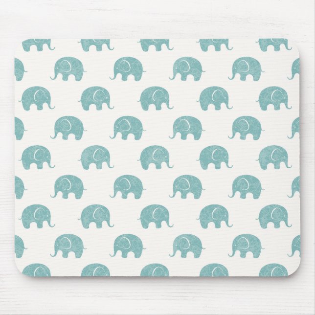 Tapis De Souris Motif Turquoise Cute Elephant (Devant)