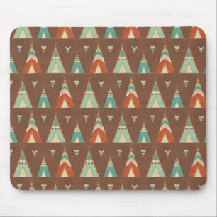 Tapis De Souris Motif turquoise de Teepee d'étape   de Geo de