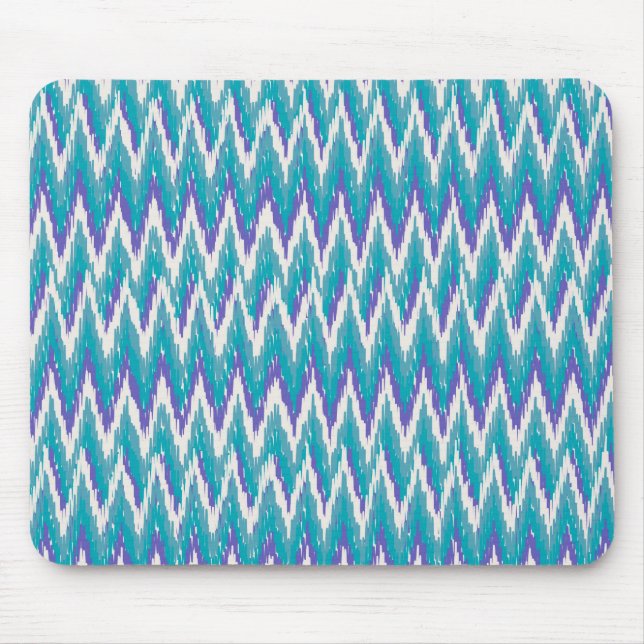 Tapis De Souris motif turquoise et Amethyst iKat ZigZag (Devant)