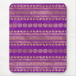 Tapis De Souris Motif Unicorne Bohème Purple & Or