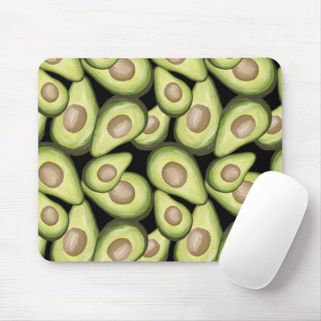 Tapis De Souris Motif Vegan Avocado frais et gourmand (Avec souris)