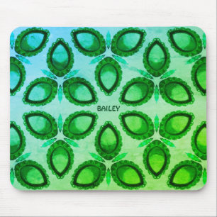 Tapis De Souris ~ Motif vert abstrait ~ Personnalisé