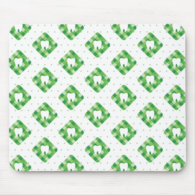 Tapis De Souris Motif vert de dent de plaid (Devant)