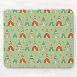 Tapis De Souris Motif vert de Teepee d'étape   de Geo de sud-oues