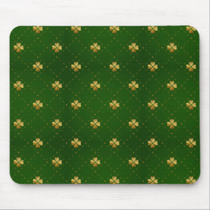 Tapis De Souris Motif vert d'or de trèfle