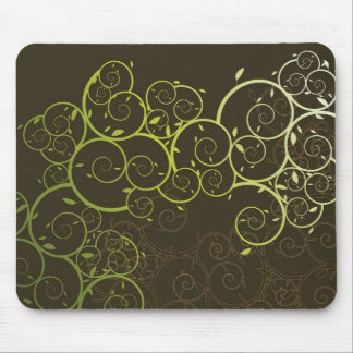 Tapis De Souris Motif vert en spirale ornemental Mousepad de