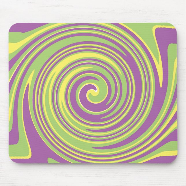 Tapis De Souris Motif vert jaune et violet (Devant)