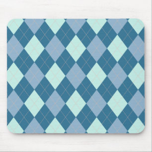 Tapis De Souris Motif vintage Argyle bleu