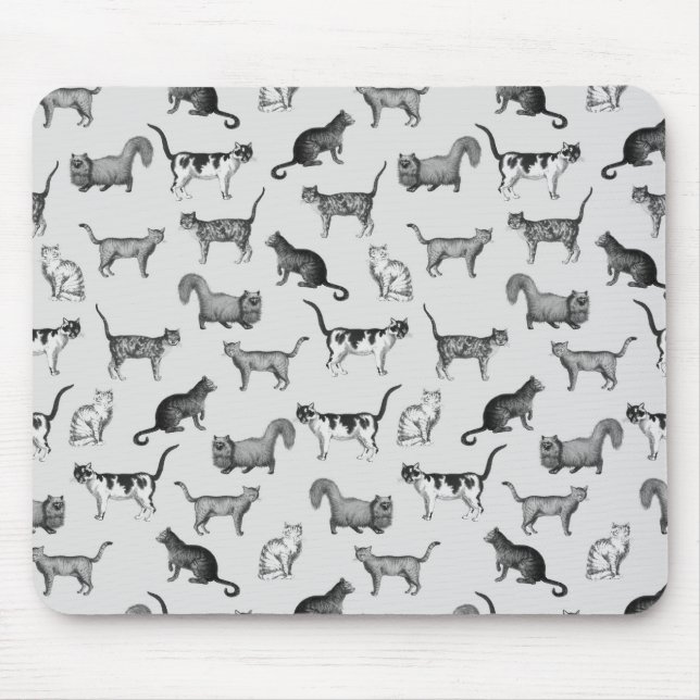 Tapis De Souris Motif vintage de chats (Devant)