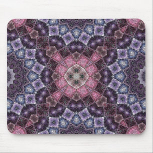 Tapis De Souris Motif Web de Mandala Rose et Violet Vibrant