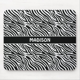 Tapis De Souris Motif Zèbre Nom Personnalisé