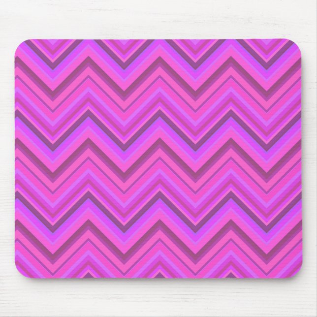 Tapis De Souris Motif zigzag à rayures roses (Devant)