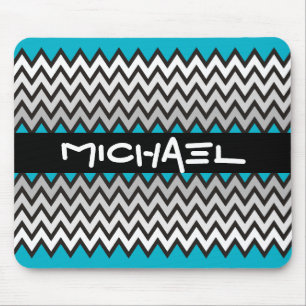 Tapis De Souris Motif ZIGZAG - noir blanc gris + votre idée