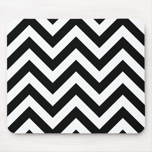 Tapis De Souris Motif Zigzag noir et blanc (Devant)