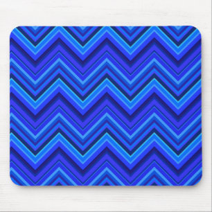 Tapis De Souris Motif zigzag rayures bleues