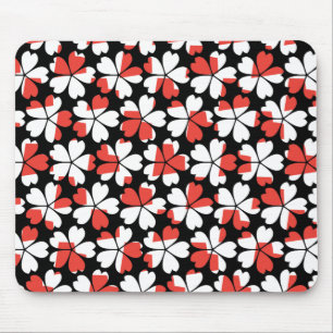 Tapis De Souris Motifs de fleurs blanches rouges mignons