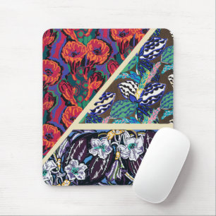 Tapis De Souris Motifs Floraux Géométriques Art Déco Français Vint