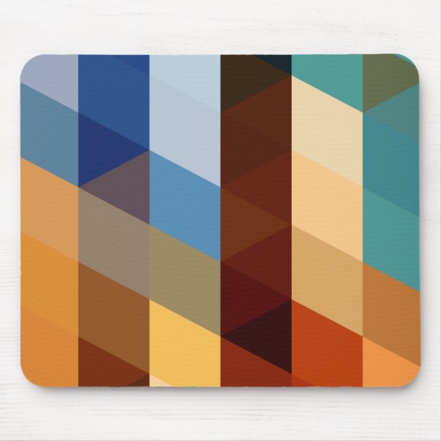 Tapis De Souris Motifs géométriques triangles bleues et oranges de (Devant)