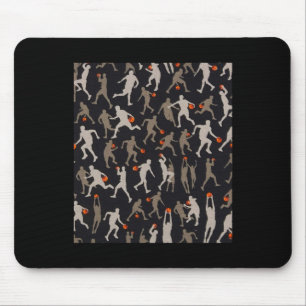 Tapis De Souris Motifs noirs en tissu de basket-ball