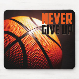 Tapis De Souris Motivation du basket-ball - ne jamais abandonner