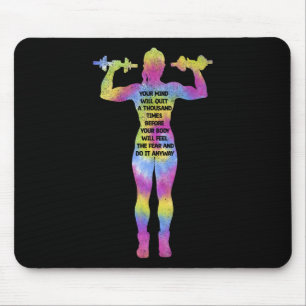 Tapis De Souris Motivation Fitness Femme Bodybuilding Gym Tie Dye
