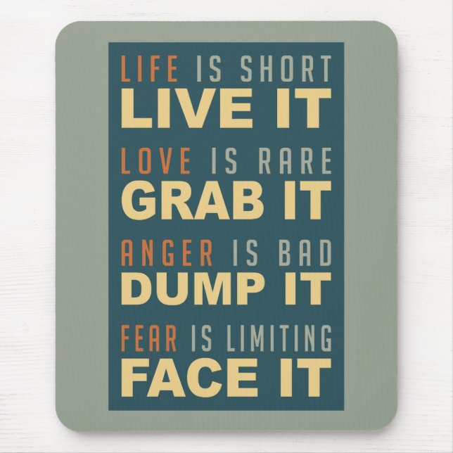 Tapis De Souris Motivation Vie Conseils mousepad (Devant)