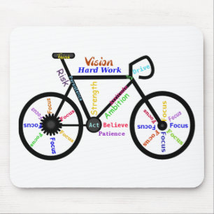 Tapis De Souris Motivational Bike, Cycle, Vélo, Mots Sport