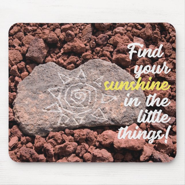 Tapis De Souris Motivational Quote Etched Sun On Lava Rock (Devant)