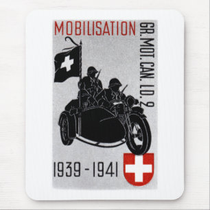 Tapis De Souris Moto Recon Suisse 2ème guerre mondiale