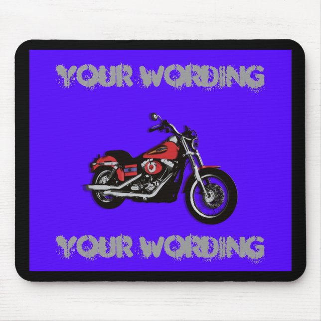 Tapis de souris moto route rouge (ajouter un texte (Devant)