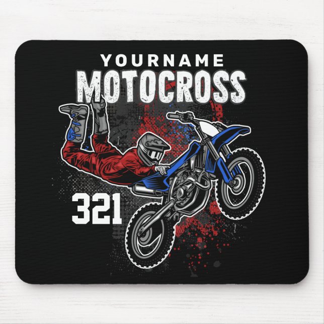 Tapis De Souris Motocross Motocross Racing FMX Tricks personnalisé (Devant)