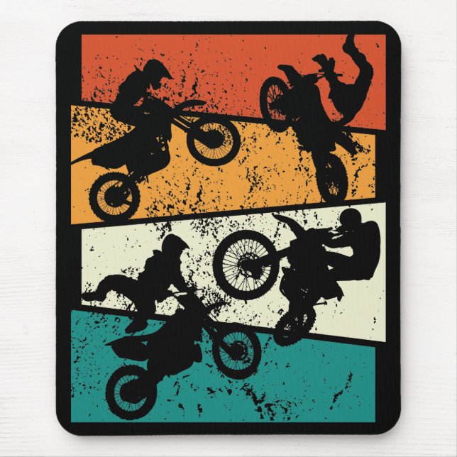 Tapis De Souris Motocross vintage Off Road Enduro (Devant)