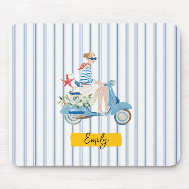 Tapis De Souris Motocyclette côtière fantaisiste (Devant)