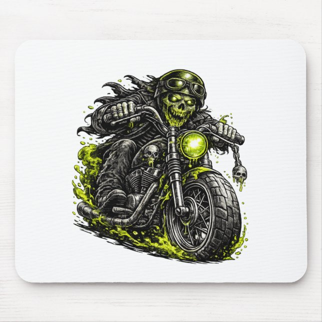 Tapis De Souris Motocyclette de motard zombie (Devant)