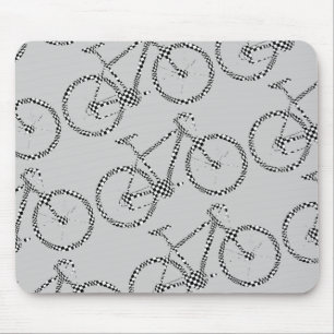 Tapis De Souris motos à damiers noir et blanc
