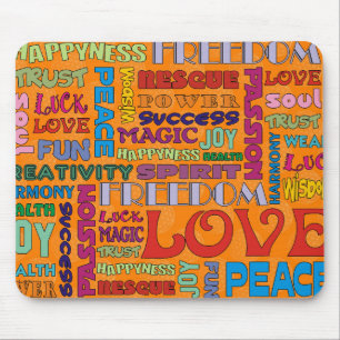Tapis De Souris Mots/affirmations de l'Esprit fleur de vie