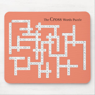 Tapis De Souris Mots croisés Puzzle Semantique Humour Orange