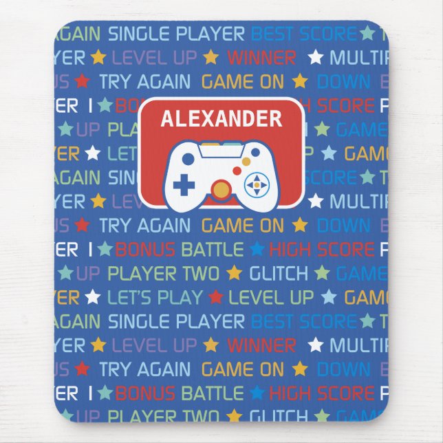 Tapis De Souris Mots de jeu vidéo (Devant)