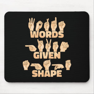 Tapis De Souris Mots de langage des signes américains fournis