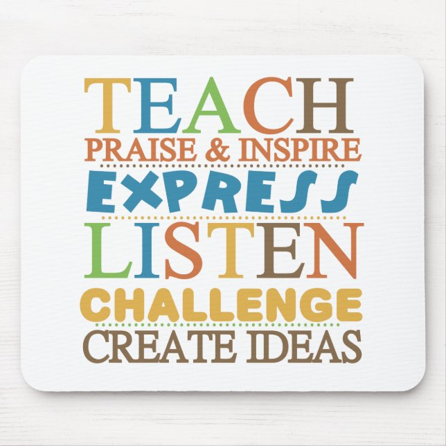 Tapis De Souris Mots de professeur à vivre Byy (Devant)