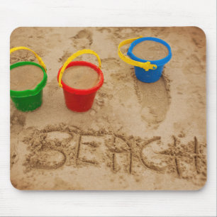 Tapis De Souris Mots de sable de plage