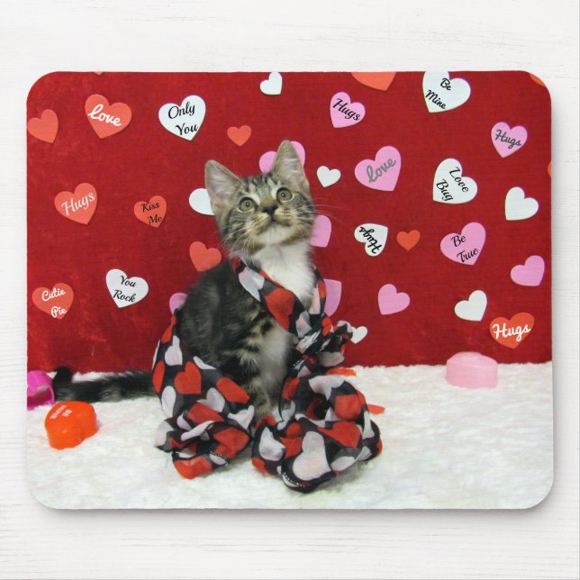Tapis De Souris Mots pour aimer par, Bandit le Tabby Kitten Mousep (Devant)