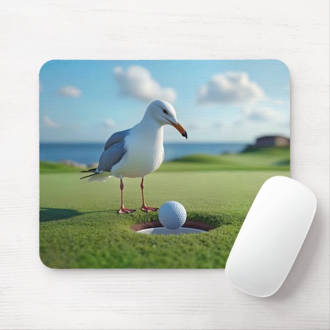 Tapis De Souris Mouette avec balle de golf (Avec souris)