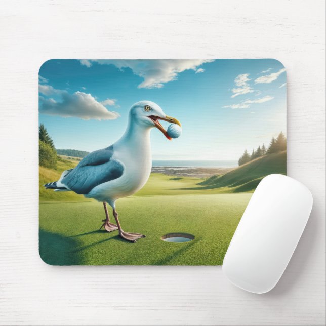 Tapis De Souris Mouette avec balle de golf (Avec souris)
