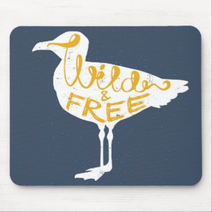 Tapis De Souris Mouette sauvage et libre