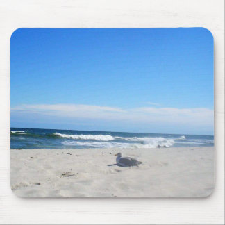 Tapis De Souris Mouette sur l'océan de rivage du Jersey de plage