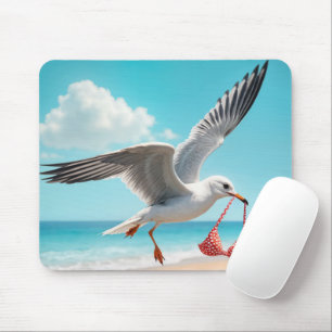 Tapis De Souris Mouette volant avec un haut de bikini